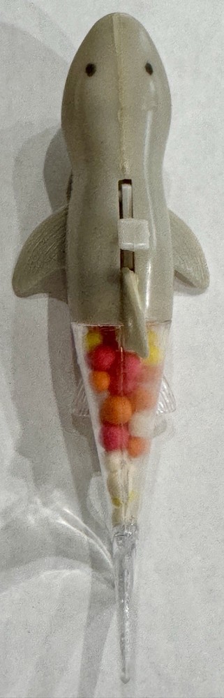 Vintage Figural Shark Plastic Candy Container Unopened Condition 6” Across