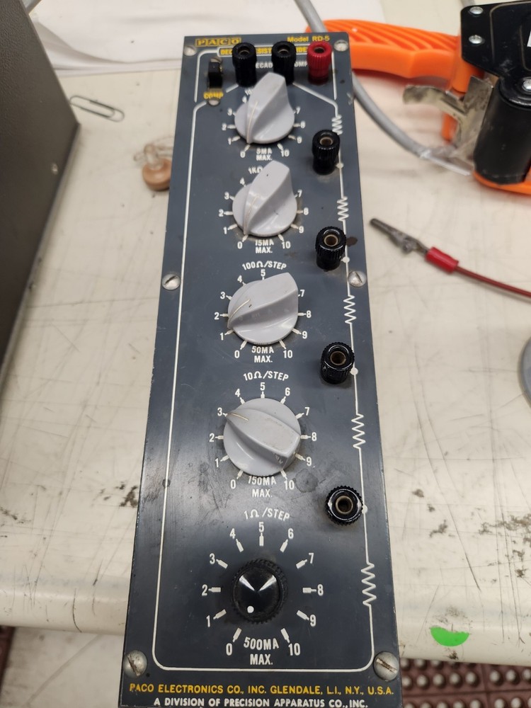 PACO RD-5, 5-Decade Precision Resistor Box 1, 10, 100, 1K, ohms