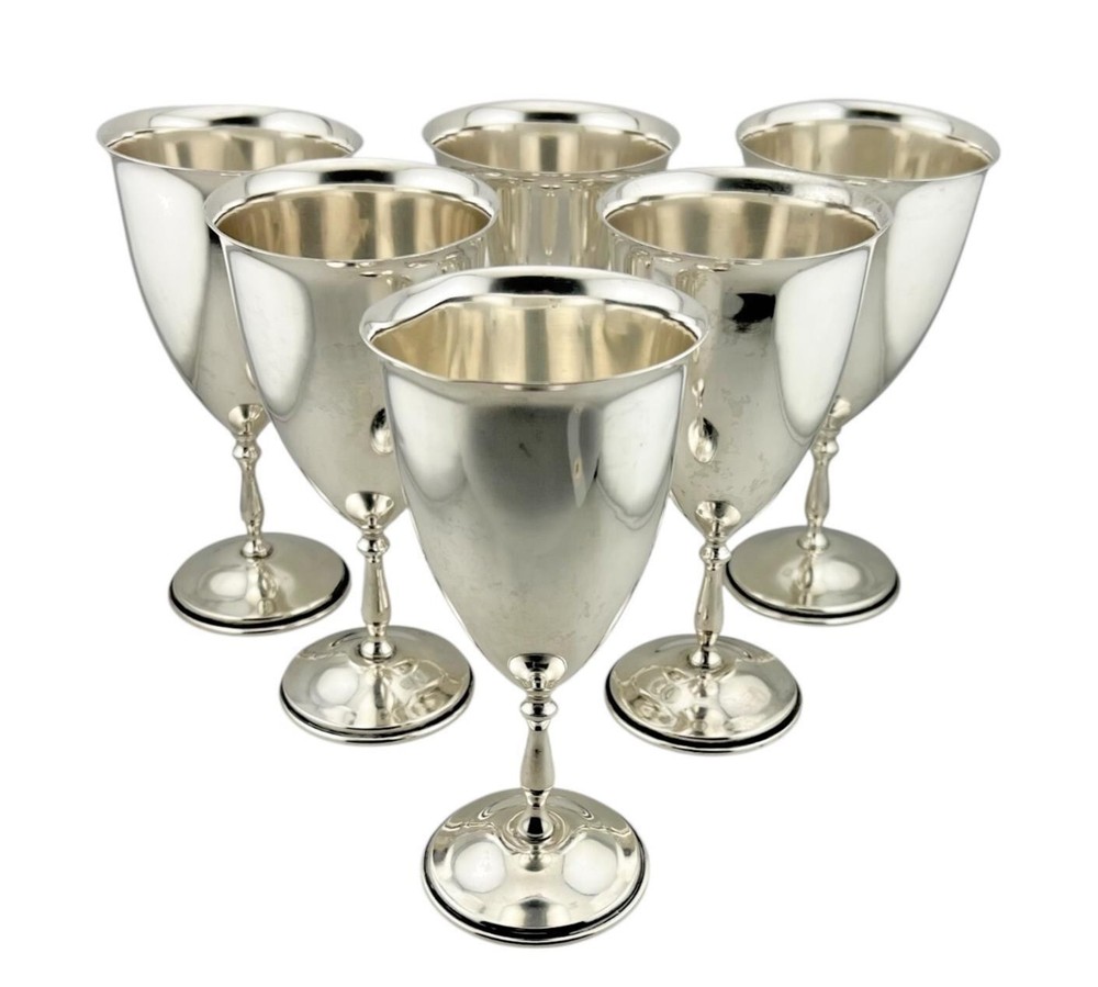 Mexican Sterling Silver Goblets - 6 Pieces