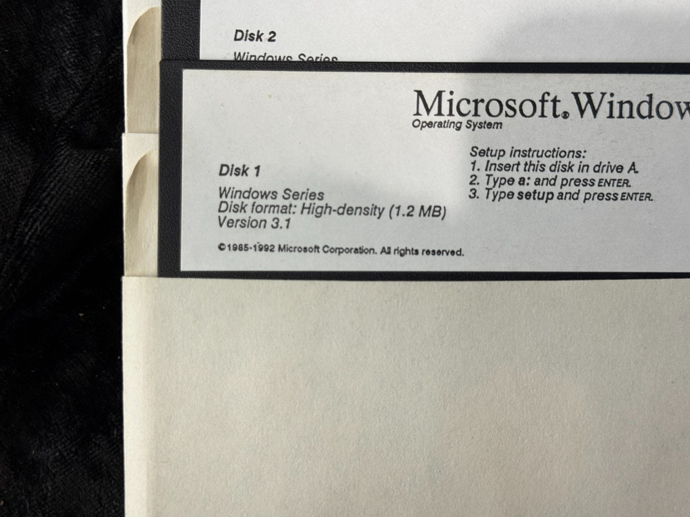 Microsoft Windows Version 3.1 Operating System 5.25 Disks