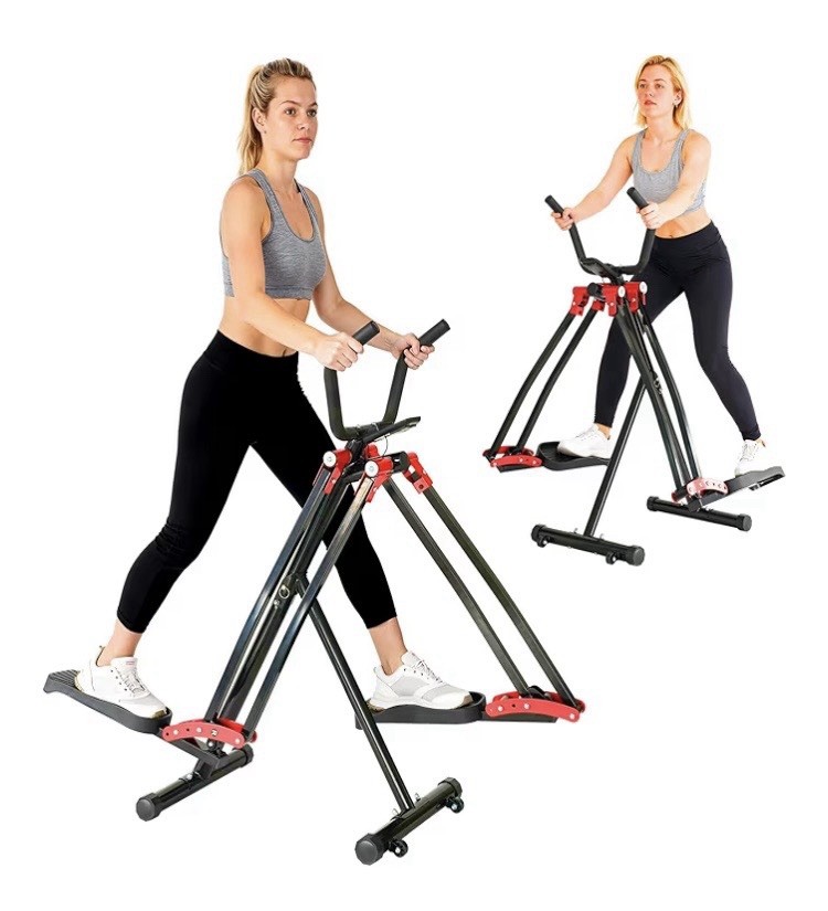 GONGDUN Stepper Exercise Machine Black LCD Display Space-Saving 330 lb Capacity