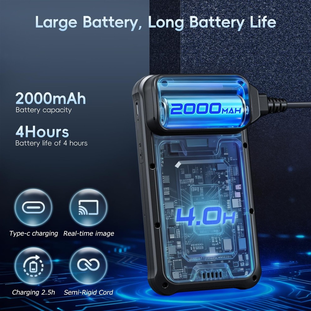 Industrial Borescope with Bluart 3.0 Tech, HD Digital Endoscope Camera Light, I