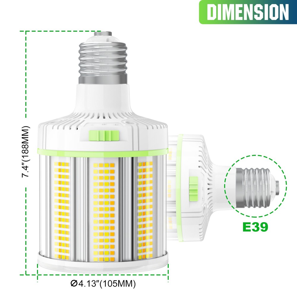 5Pack 100W LED Corn Light Equivalent 400W MH/HPS Warehouse Parking Lot Light E39