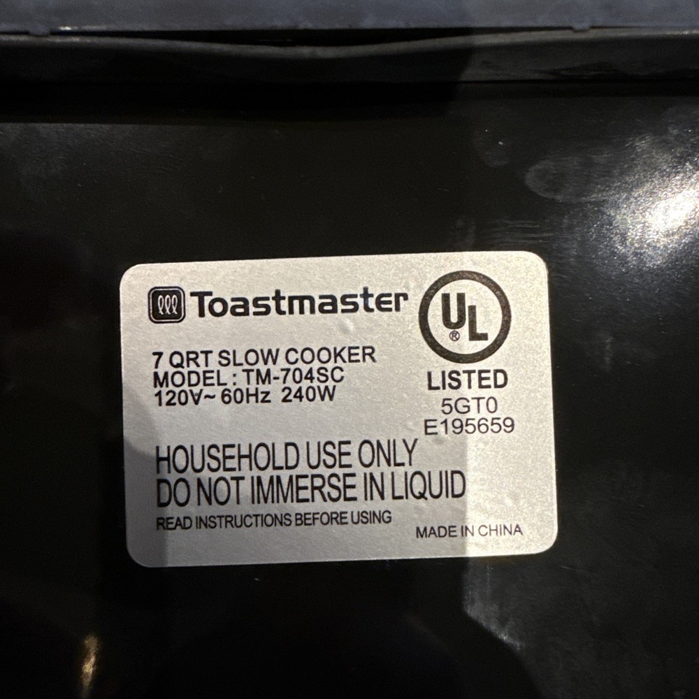 Toastmaster 7 Quart Digital Slow Cooker Silver | Model TM-704SC **BASE ONLY**