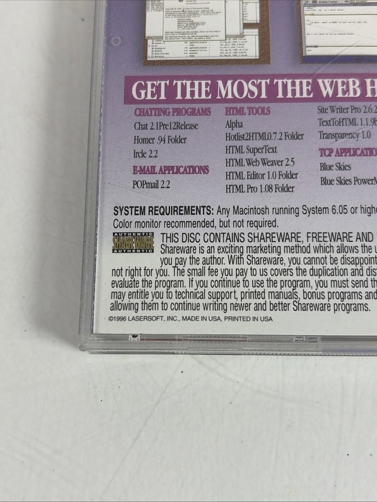 Macintosh Web Weavers 1996 Lasersoft Inc LaserMac CD ROM