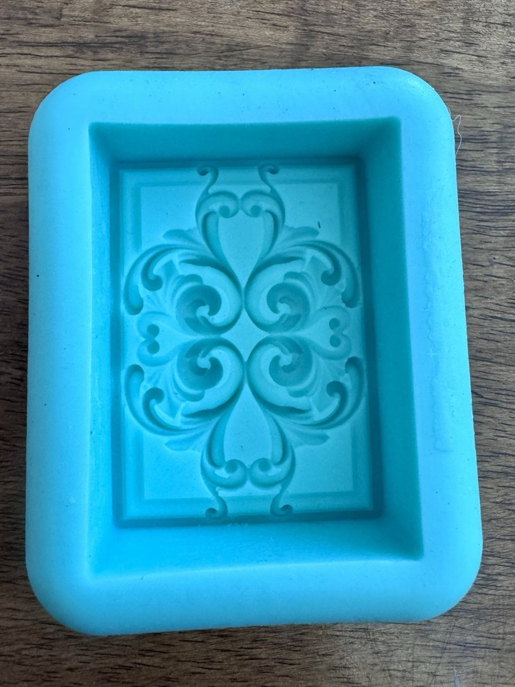 Decorative Silicone Molds, set of 2, Square & Rectangular, Floral & Scroll