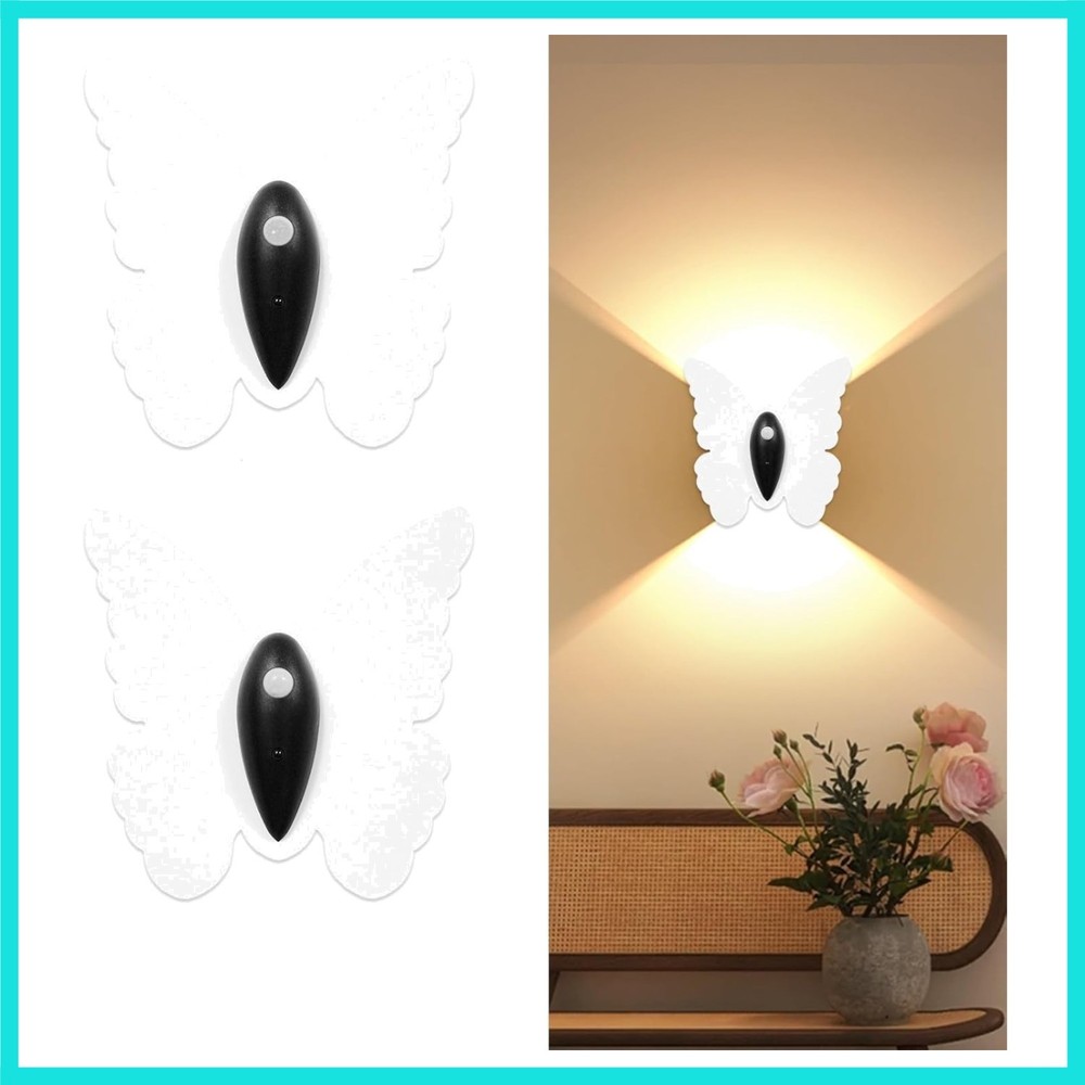 Rechargeable Motion Sensor Wall Light: 3 Colors Wireless Wall Sconces Set of ...
