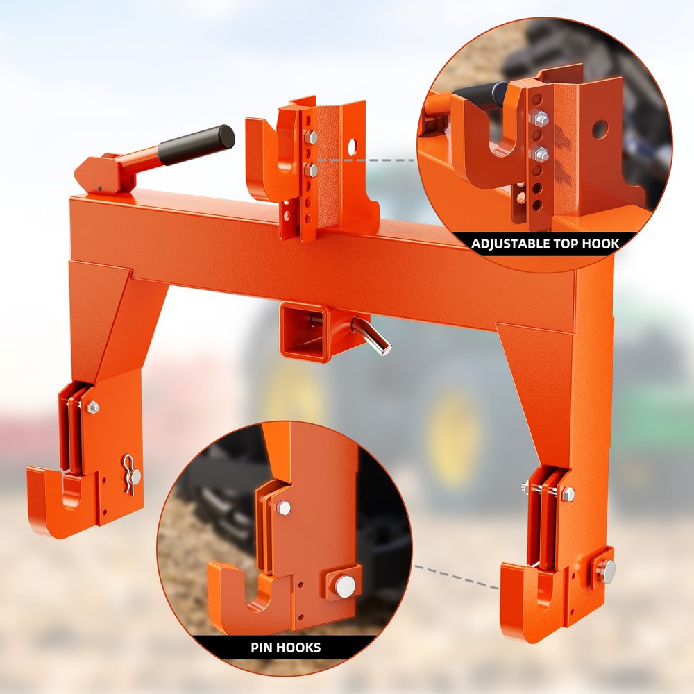 3-point Quick Hitch, 2" Receiver Hitch Accommodates Class 1 And Class 2 Tractors