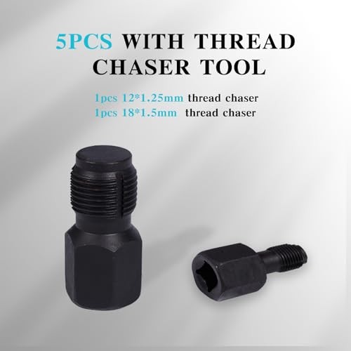 5-Piece Forged O2 Oxygen Sensor Socket & Thread Chaser Set – Automotive Tool