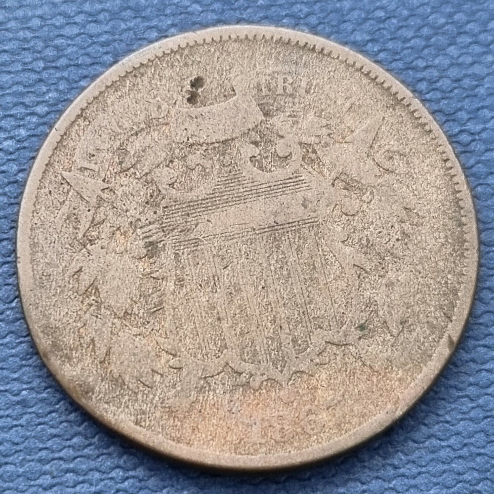 1867 Two Cent Piece 2c Circulated Corroded #42233