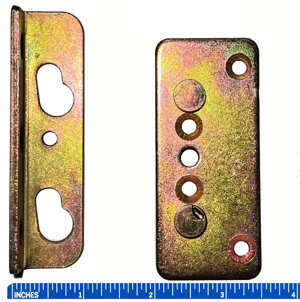 Keyhole Slotted Bed Rail Post Bracket and Rail Mounting Plate