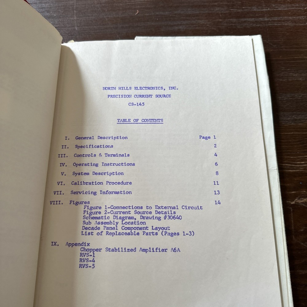 North Hills Electronics Model CS-145 Serial #5 Operating Instructions