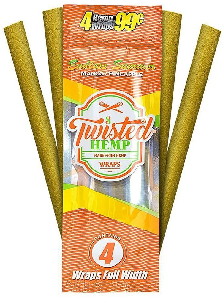 Twisted Hemp 4 Leaf per Pack 15 Count Box 60 Rolling Papers (Endless Summer)