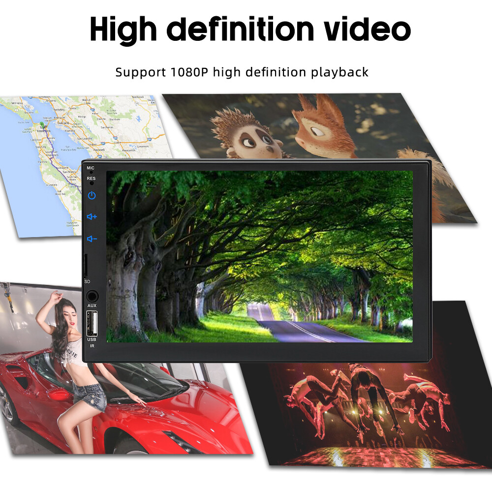 7'' Double 2 Din Car play Stereo Radio Touch Screen Bluetooth Android Auto FM