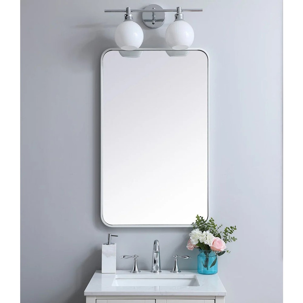 Roseto Formiae 22" Wx36" H Contemporary Rectangular Framed Bathroom Wall Mirror