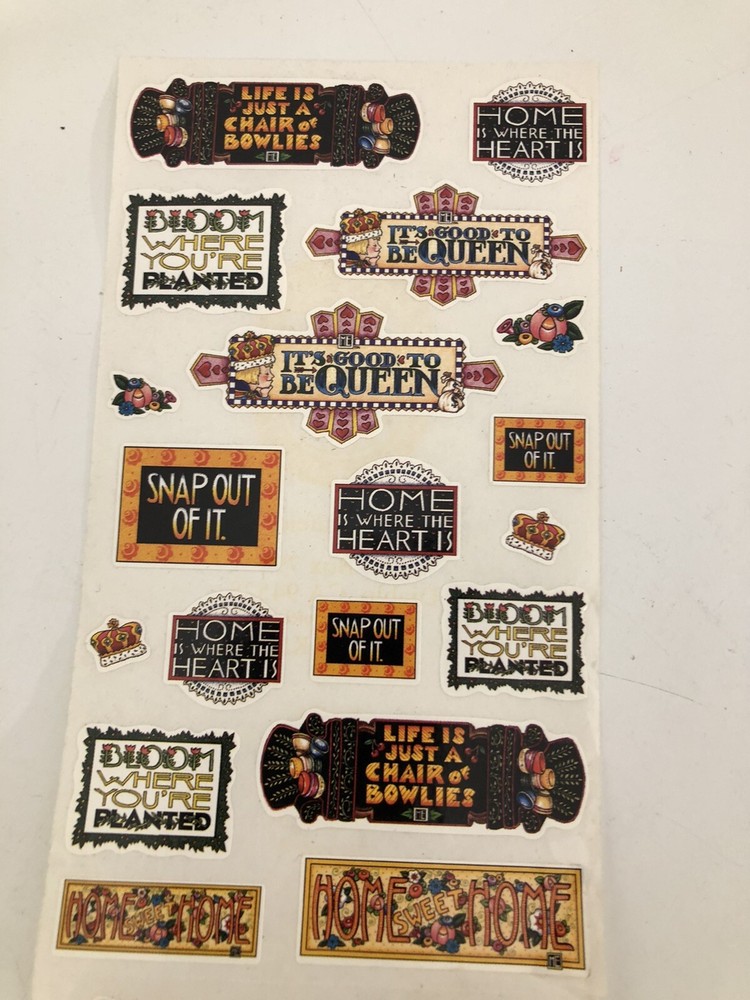 Vintage Melissa Neufeld 4 Sticker Sheets One Sticker Missing.