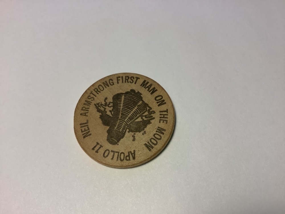 NEIL ARMSTRONG WOODEN MEDALLION