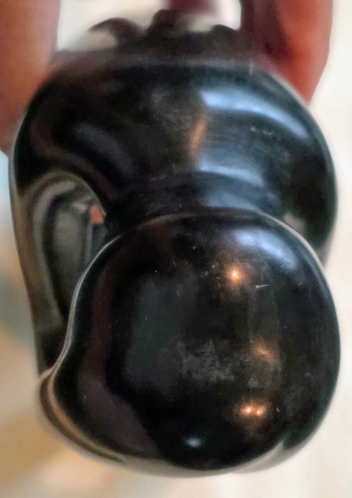 Thinking Man Black Soapstone 12 1/2" High Figure