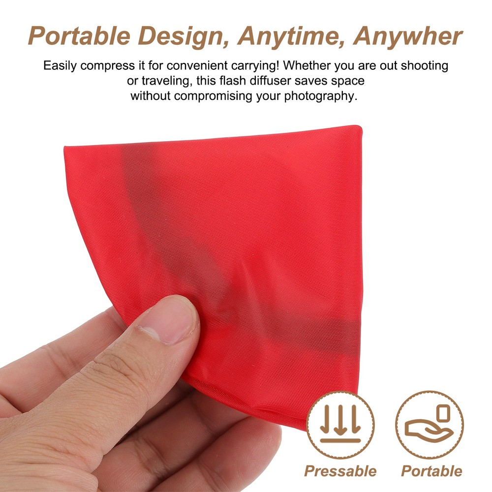 2pcs 6.3" x 6.3" Soft Mini Flash Bounce Diffuser Cap, for Flashlight, Red