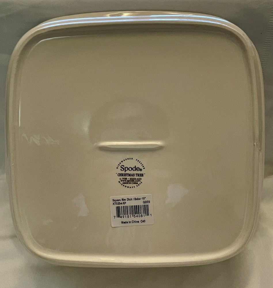 Spode Christmas Tree Square Rim Dish 10" new in Box