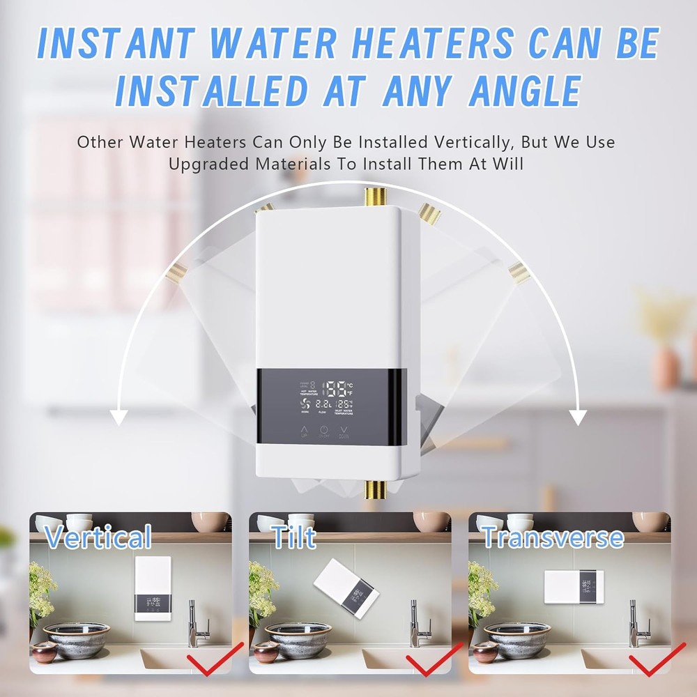 Calentador De Agua Sin Tanque LCD Electrico Con Control Remoto Para Ducha Casa