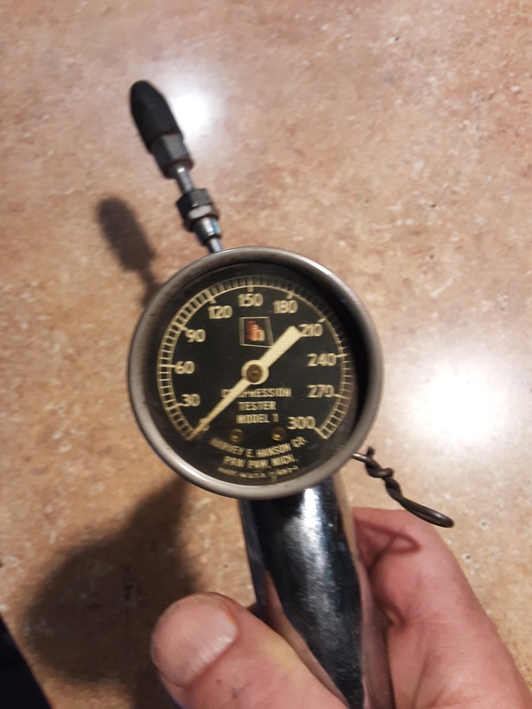 Vintage HARVEY HANSON Model 1 Chrome Compression Tester