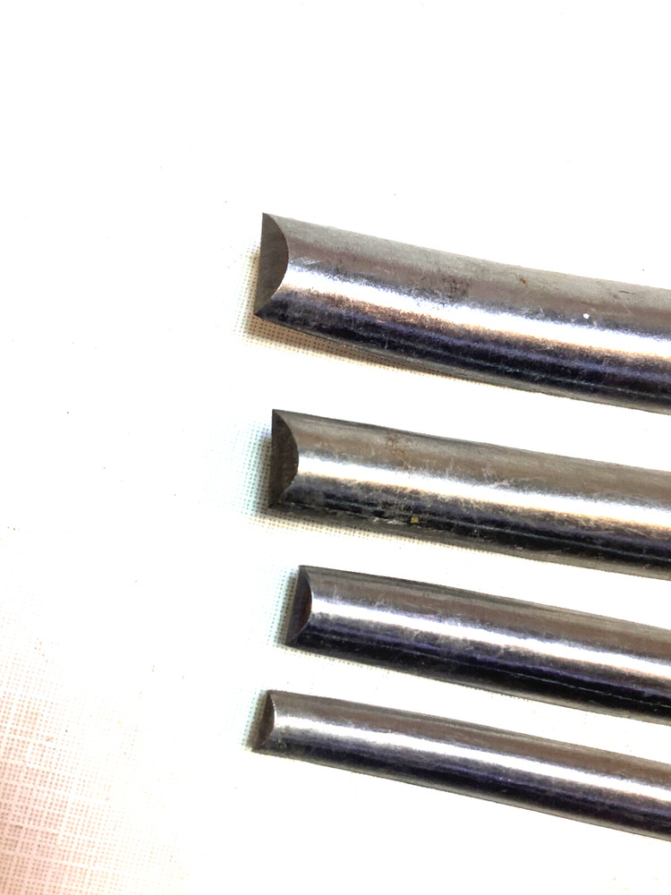 4 Arched Burnishing Files, Smooth, used