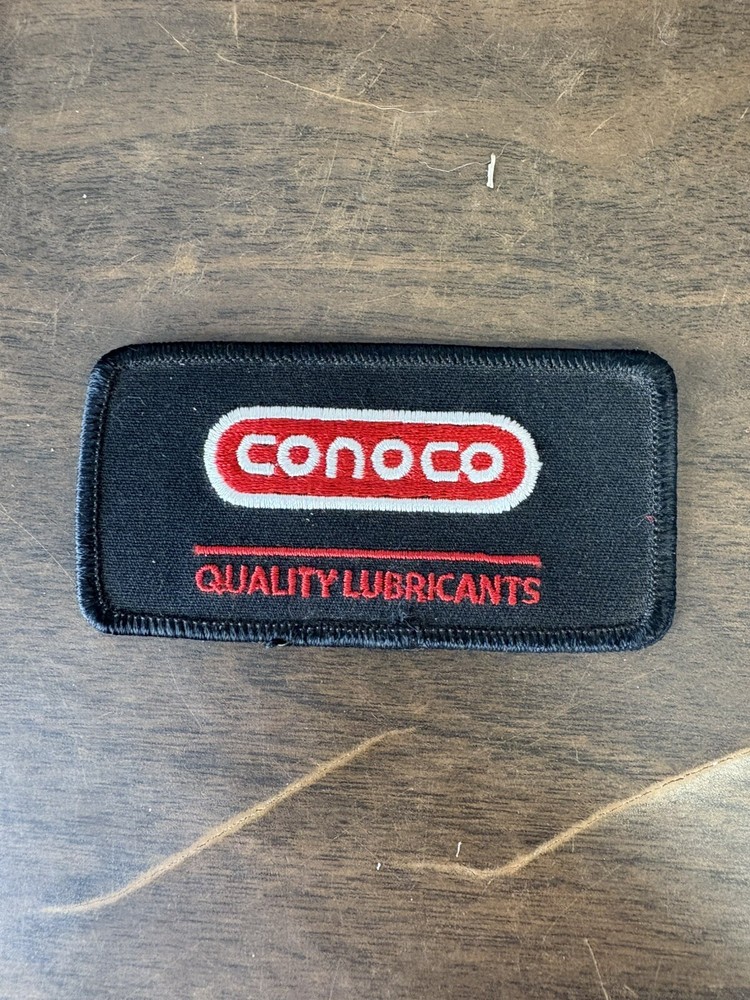 Conoco Quality Lubricants 4” Long Black Embroidered Patch Badge