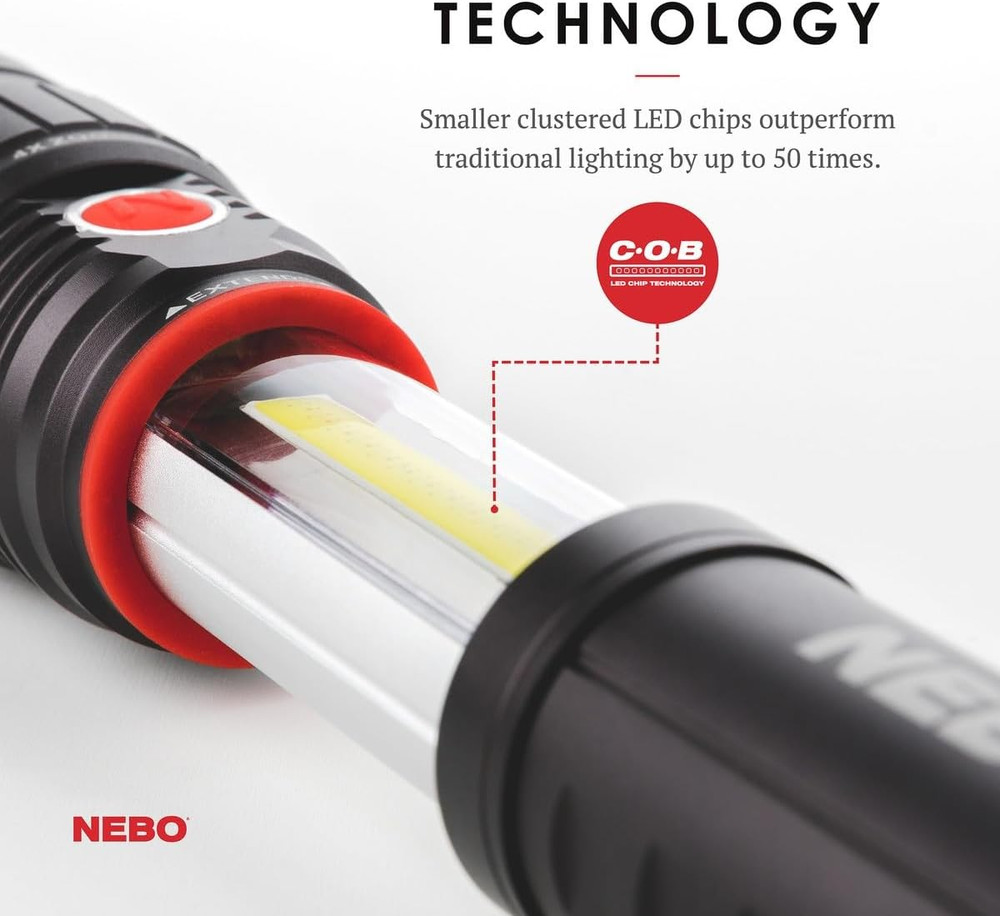 SLYDE+ Flashlight (2Nd Gen) | 400 Lumens, 7 Light Modes, Bright COB Work Light &