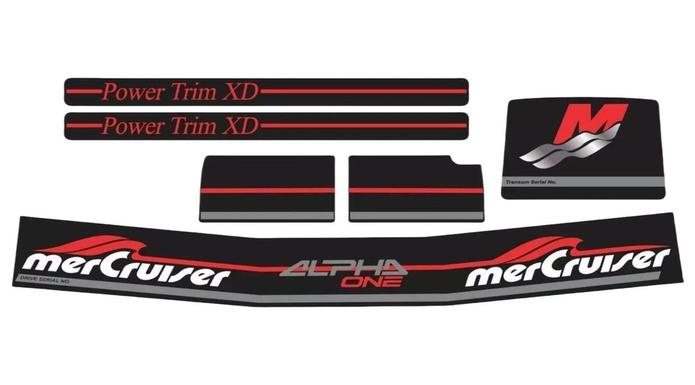 MERCRUISER ALPHA ONE GEN.2 COMPLETE DECALS KIT RED RAMS STICKER SET