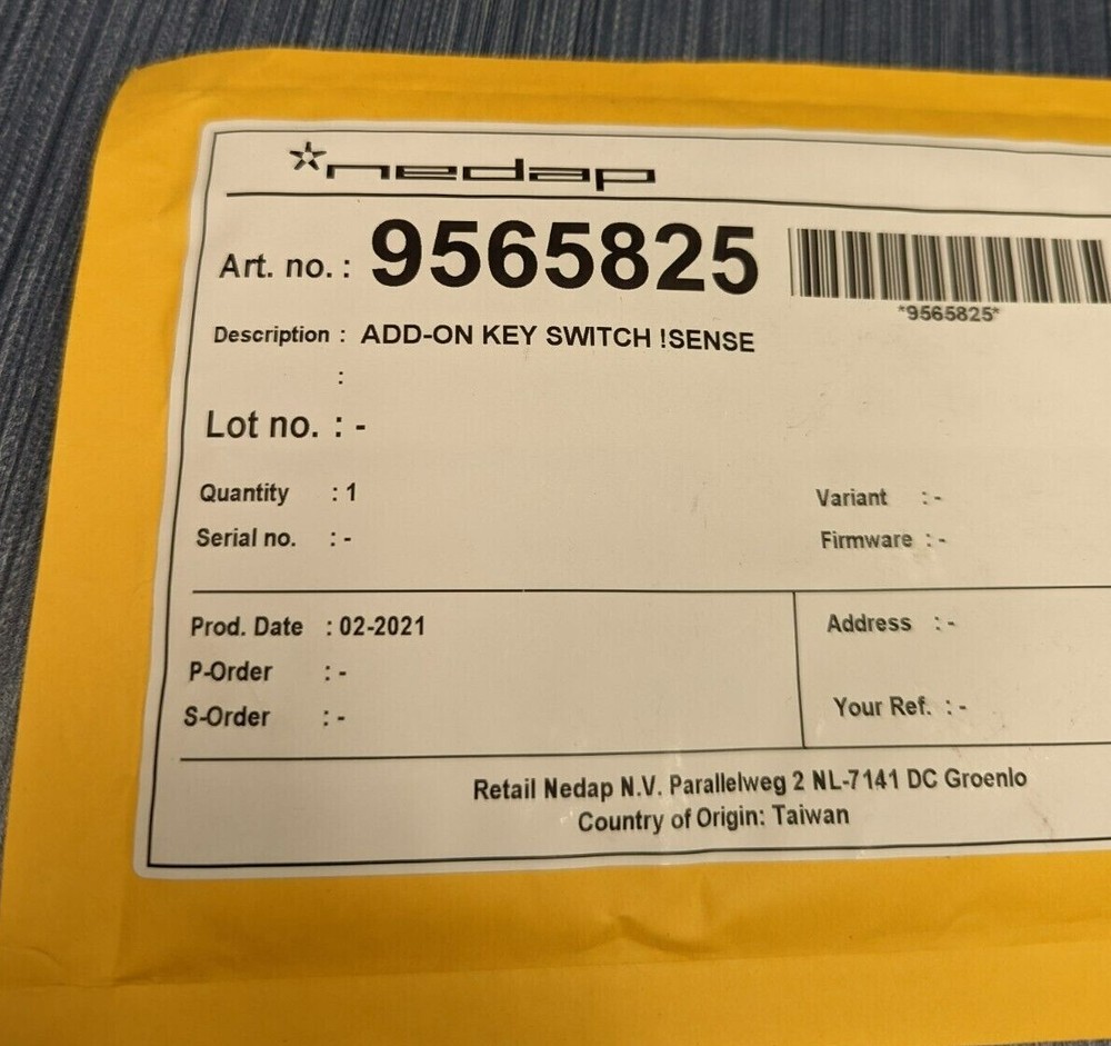 Nedap Add On Key Switch !Sense 9565825