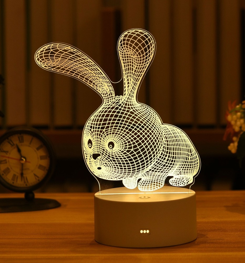 Bedside US LED Night Light Table Lamp for Kids Bedroom Home Decor