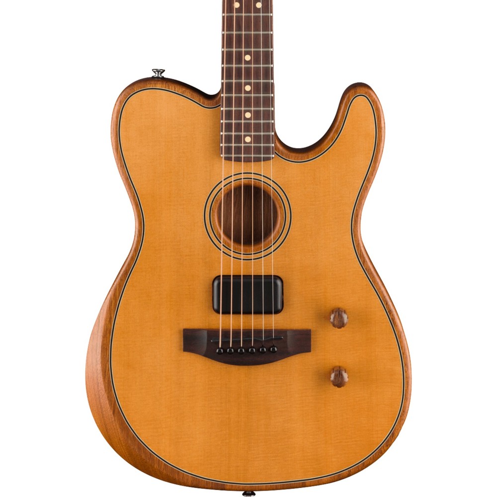 Fender Acoustasonic Standard Tele A/E Guitar, Solid Spruce Top, Aged Natural