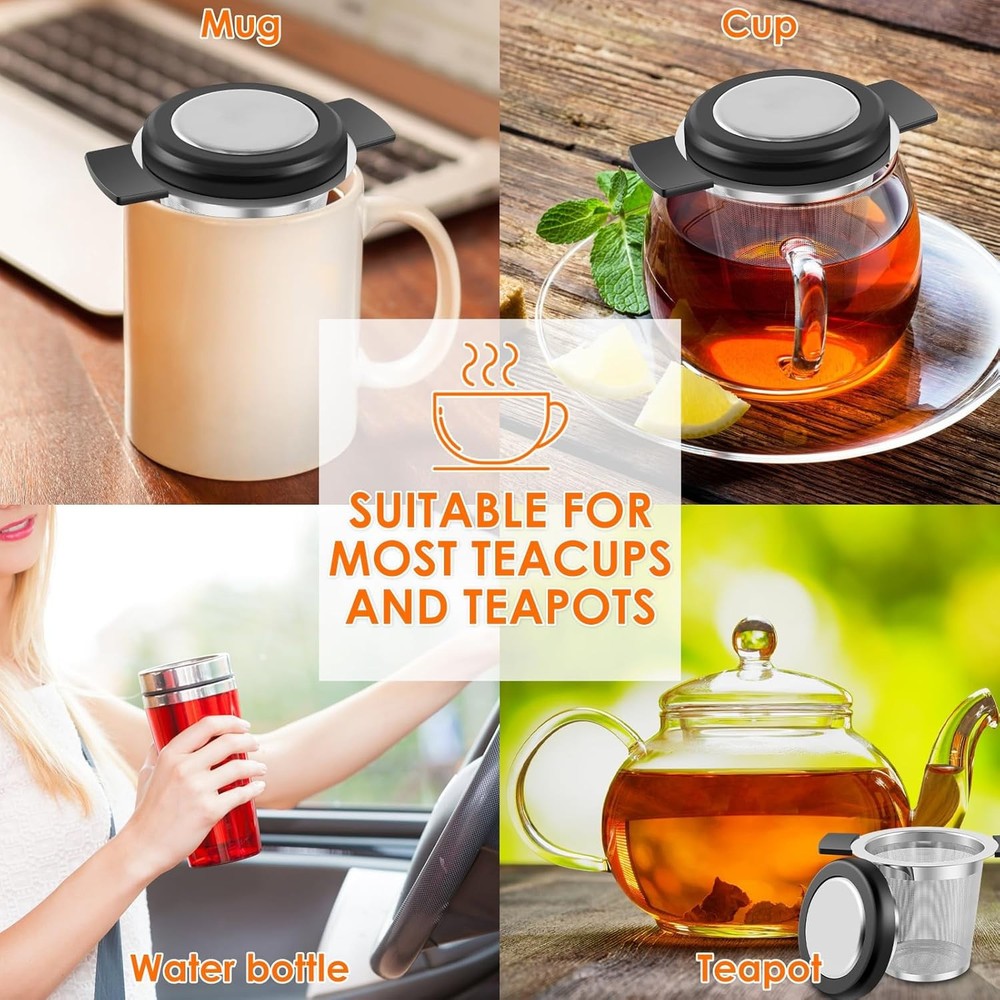 2 Pack Stainless Steel Loose Leaf Tea Infuser Strainers with Extra Fine Mesh