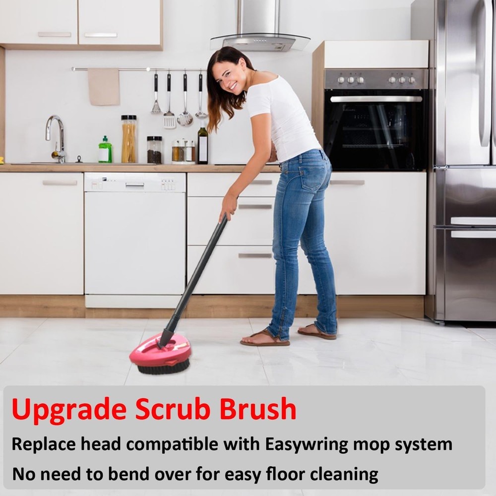 Dual Replacement Spin Mop Scrub Heads - Efficient Deep Cleaning for All Surfaces