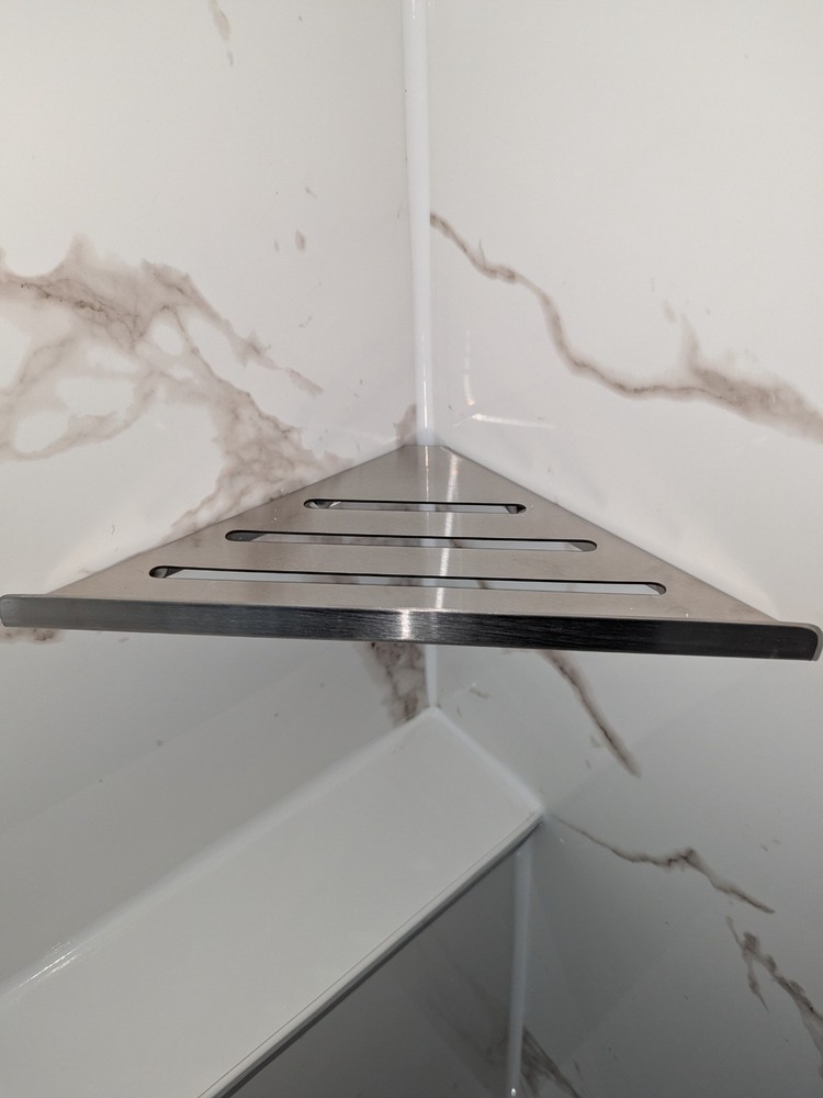 Wall Mounted Corner Shelf Triangular - Brushed Nickel