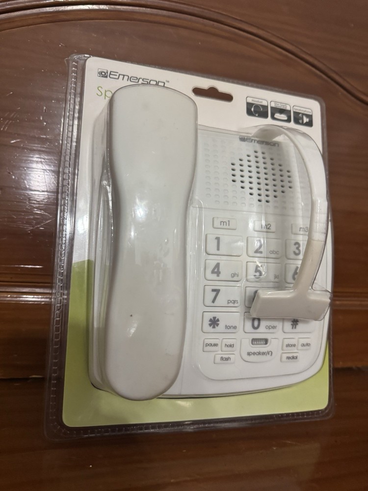 Emerson Speakerphone With Headset NEW In Package White RARE