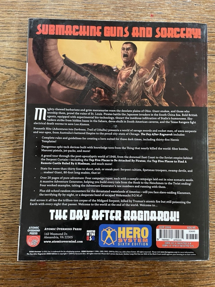 The DAY AFTER RAGNAROK HERO System 6TH VERSION Atomic Overmind Press