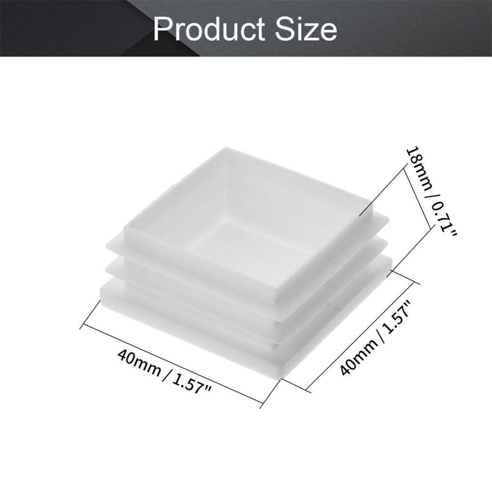 8/20Pcs Square Tube Hole Plug Plastic End Cap for Chair Table Glide Insert