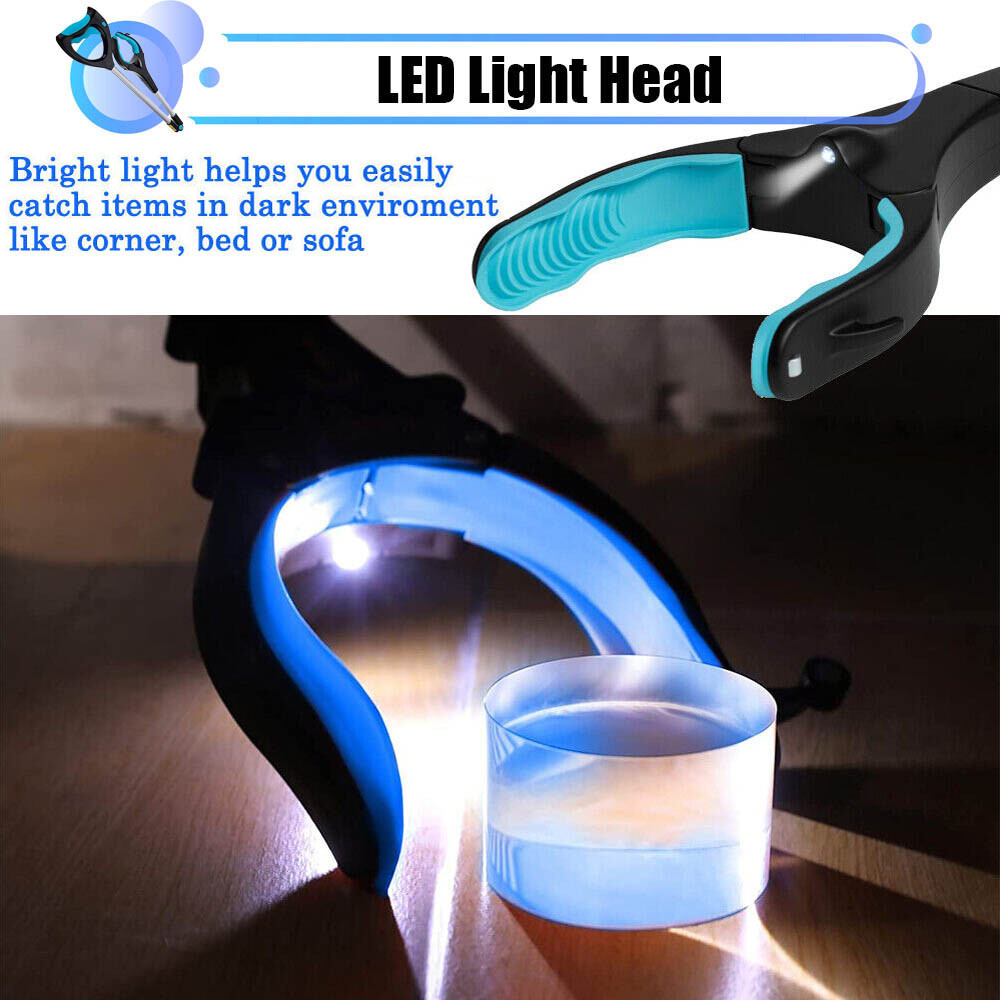 32in Folding Pick Up Tool Extend Grabber Trash Picker Garbage Reaching LED Stick