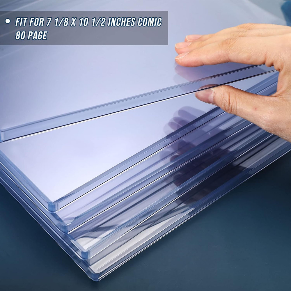 5 Set Comic Book Display Case Set, Include Comic Book Sleeves and Clear Plastic
