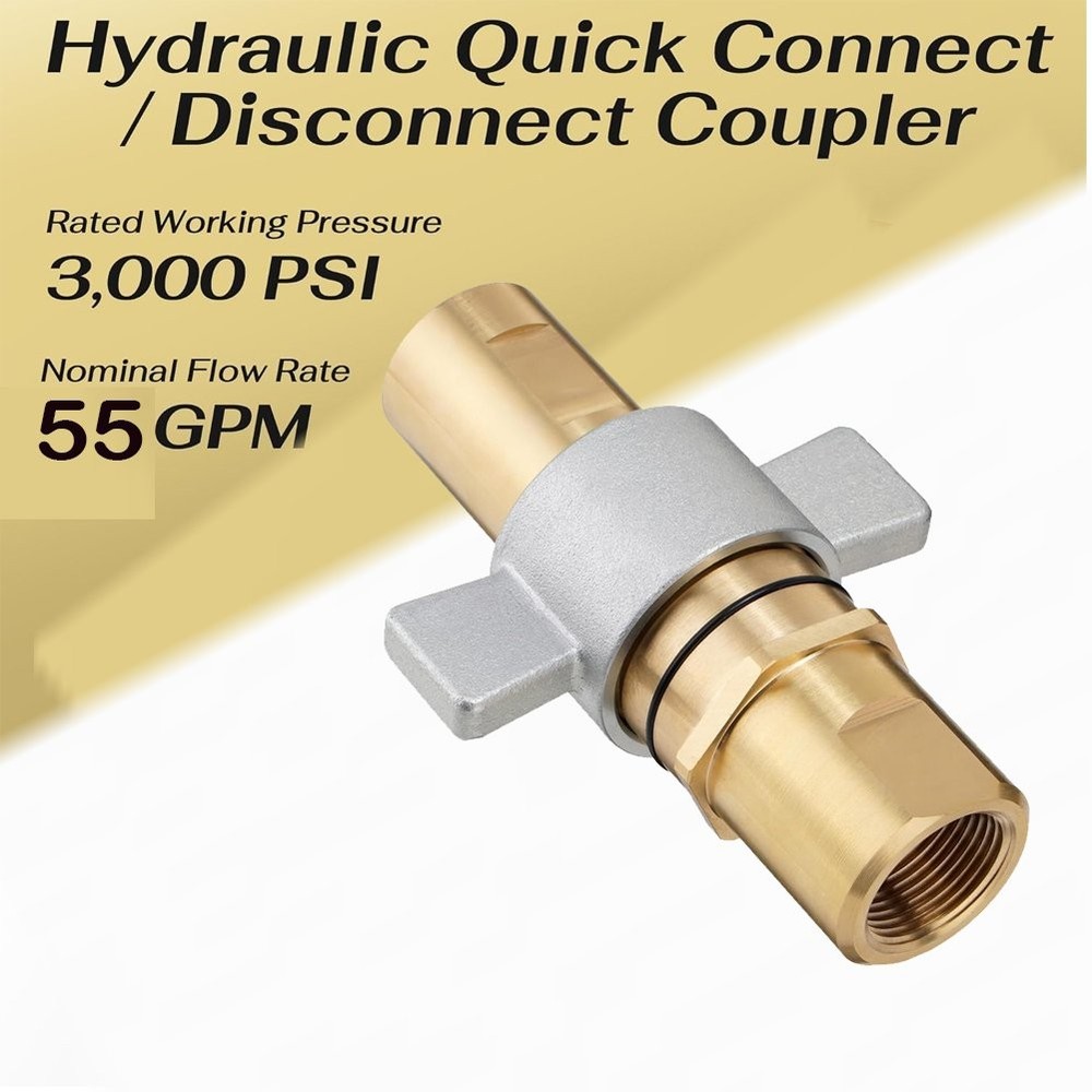 1pcs 1" NPT Wet-Line Wing Nut Hydraulic Quick Disconnect Coupler / Coupling Set