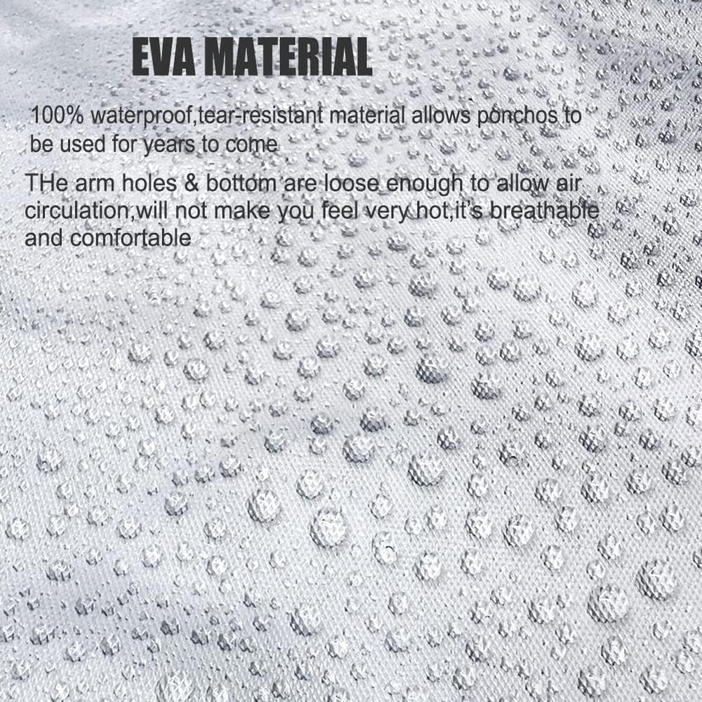 Rain Coats (2 Pack) - Reusable EVA Rain Ponchos for Adults Rain Jackets Raincoat