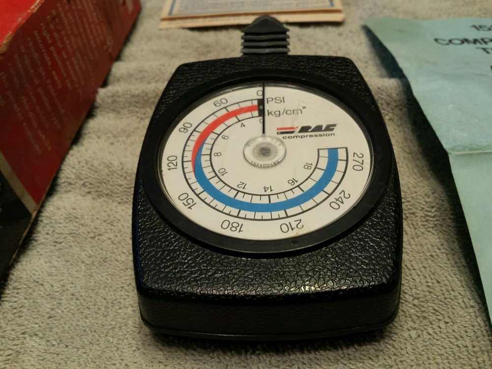 RAC Rotating Dial IC Engine Compression Tester Model 1535 Original Box USA