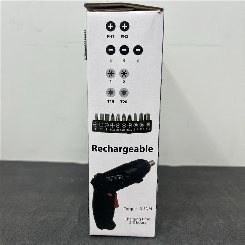 Cordless Screwdriver with LED Light & Bits