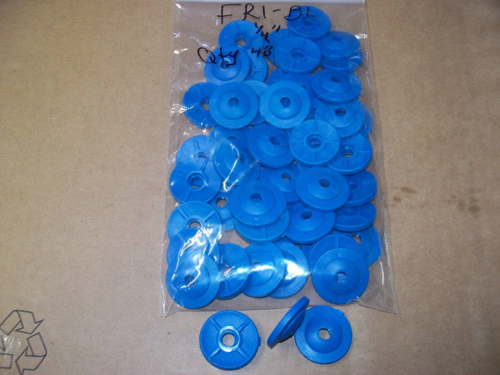 Snowmobile Track 1/4" Round Stud Backer Plate 48 Pack Blue Plastic NEW FR1-BL