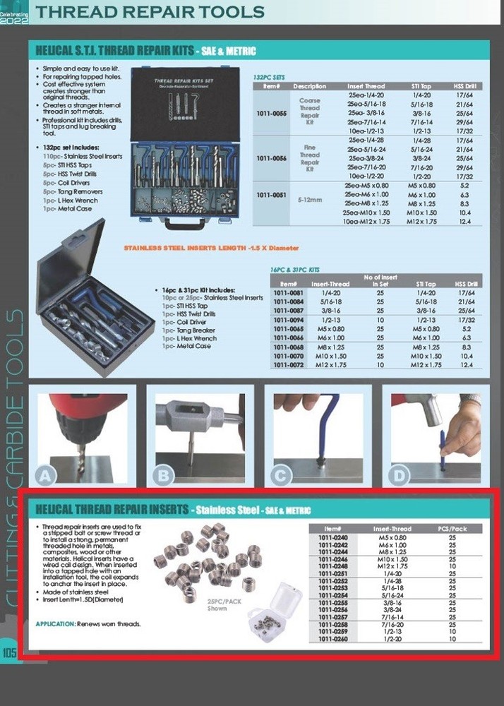 3/8-16 WIRE THREAD INSERTS (1011-0255)