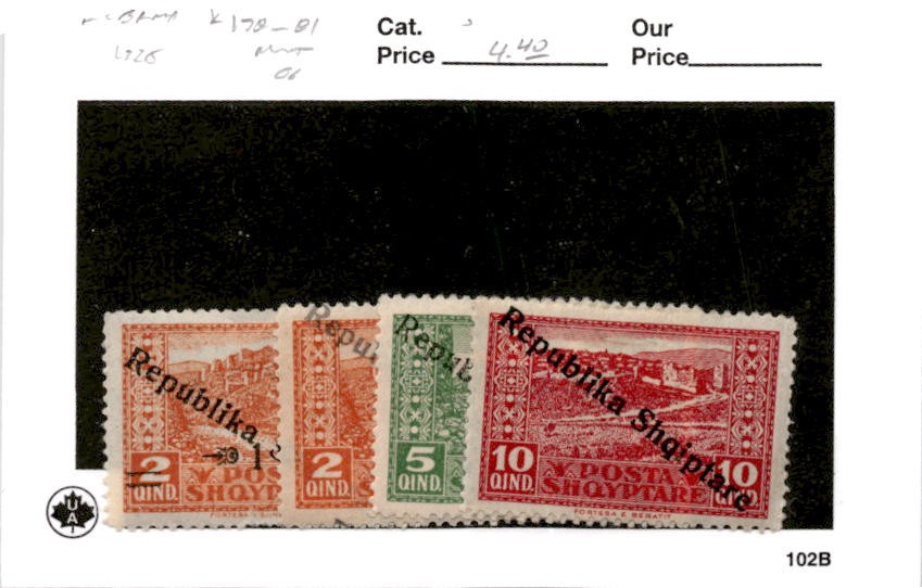 Albania, Postage Stamp, #178-181 Mint Hinged, 1925 (AB)