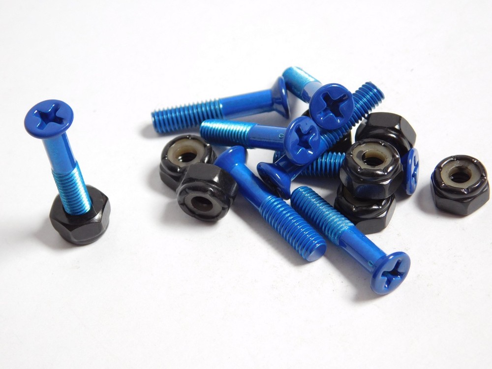 Cal 7 Skateboard 1" Bolts Phillips Hardware - Blue
