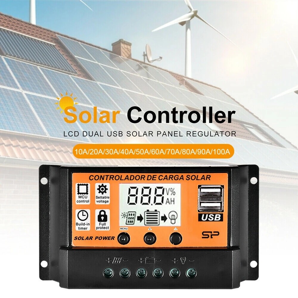 100A MPPT Solar Panel Regulator Charge Controller Auto Focus Tracking 60A 12/24V